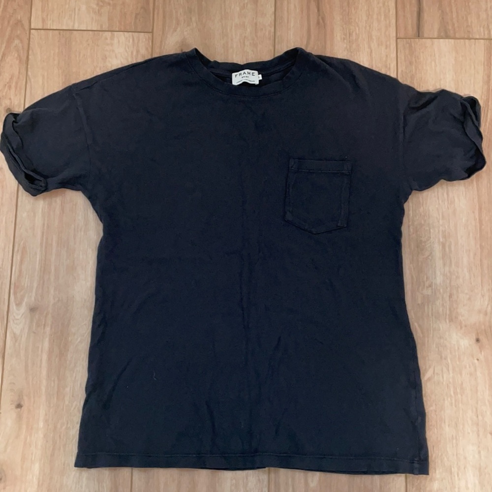 Frame dark blue pocket tee